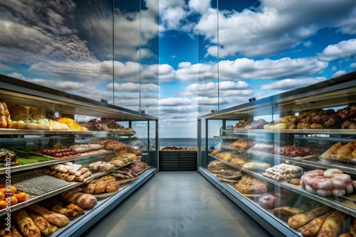 Double Exposure Photography of a Publix Supermarket Deli and Bakery Interior for Food Lovers photo