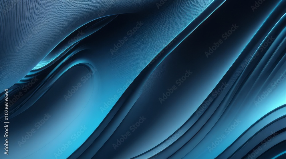 Abstract background with gradient pastel blue fine depth waves 