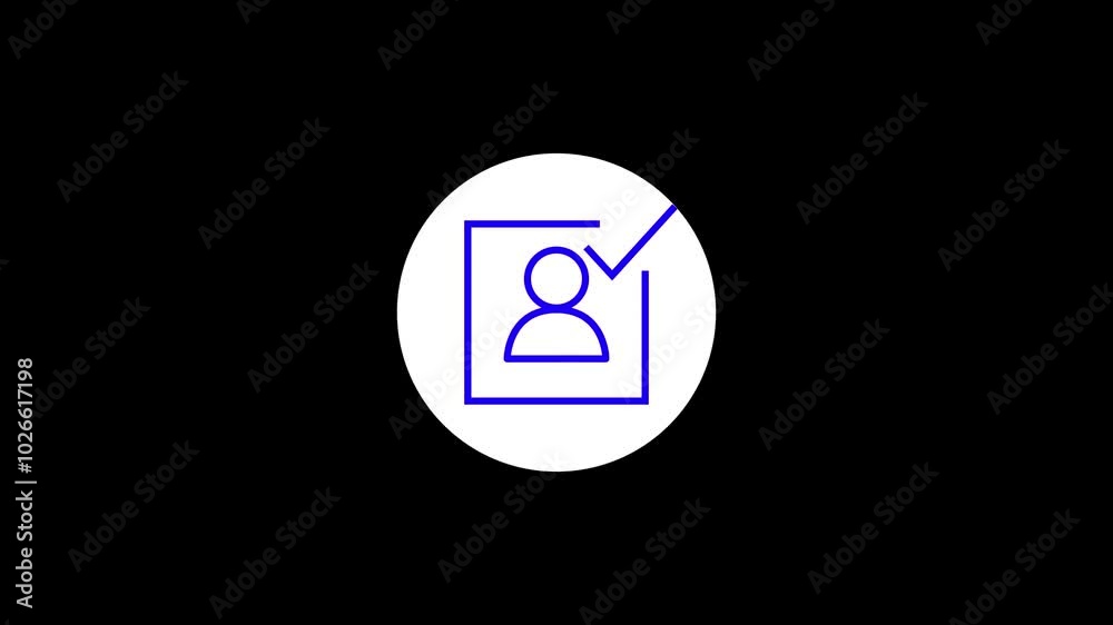 check mark icon animation on black background. Identity verification symbol financial security. check mark icon animation on black background. Identity verification symbol financial security.