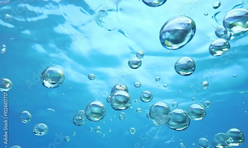 Wallpaper Mural water drops on blue, water drops on blue, bubbles in water, water splash isolated on white Torontodigital.ca