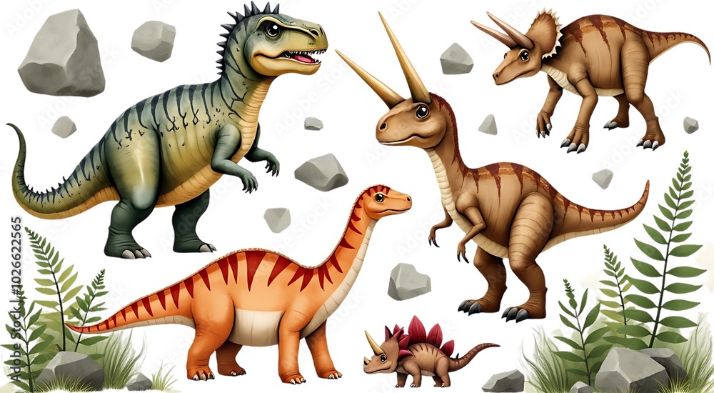 Naklejka premium Dinosaur image illustration 