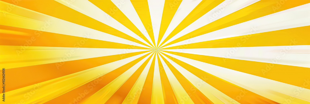 Fototapeta premium Yellow Sunburst School Scene: A sunny yellow and white abstract background for elementary schools, evoking feelings of warmth and happiness with its sunburst design.