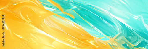 Turquoise Twist: An eye-catching turquoise and yellow abstract background for a high school setting, capturing the energy and spirit of teenage learners.