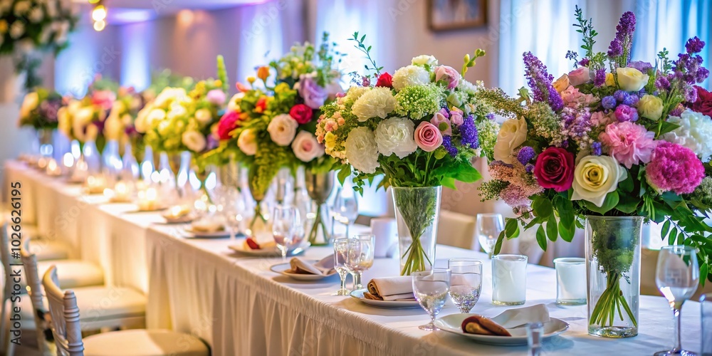 Elegant Floral Table Setting for Event Photography Elegant Floral Table Setting for Event Photography