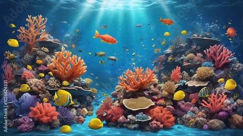 Vibrant Coral Reef Underwater Scene