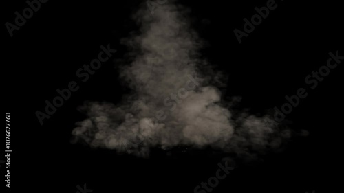Falling dust debris on the ground creating shock wave
3d rendering of dust particle simulation with alpha channel (transparent background)
