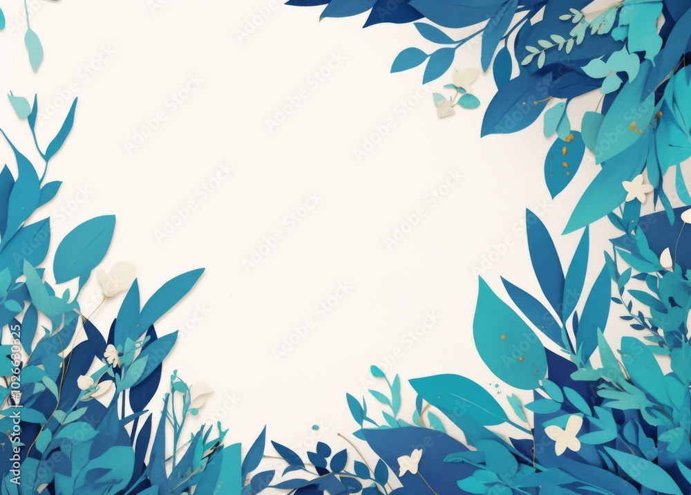 Teal Mexican paper cut-out style blank page with white background. Teal Mexican paper cut-out style blank page with white background.