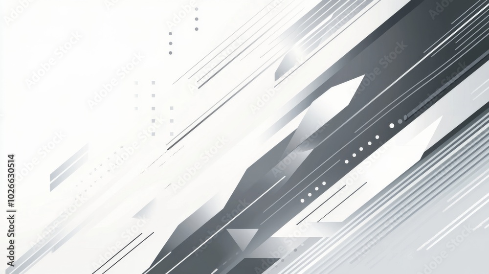 Technology banner design with white and grey arrows. Abstract geometric vector business background Technology banner design with white and grey arrows. Abstract geometric vector business background