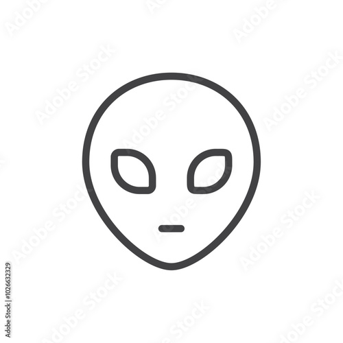 Alien icon Thin outline art symbol