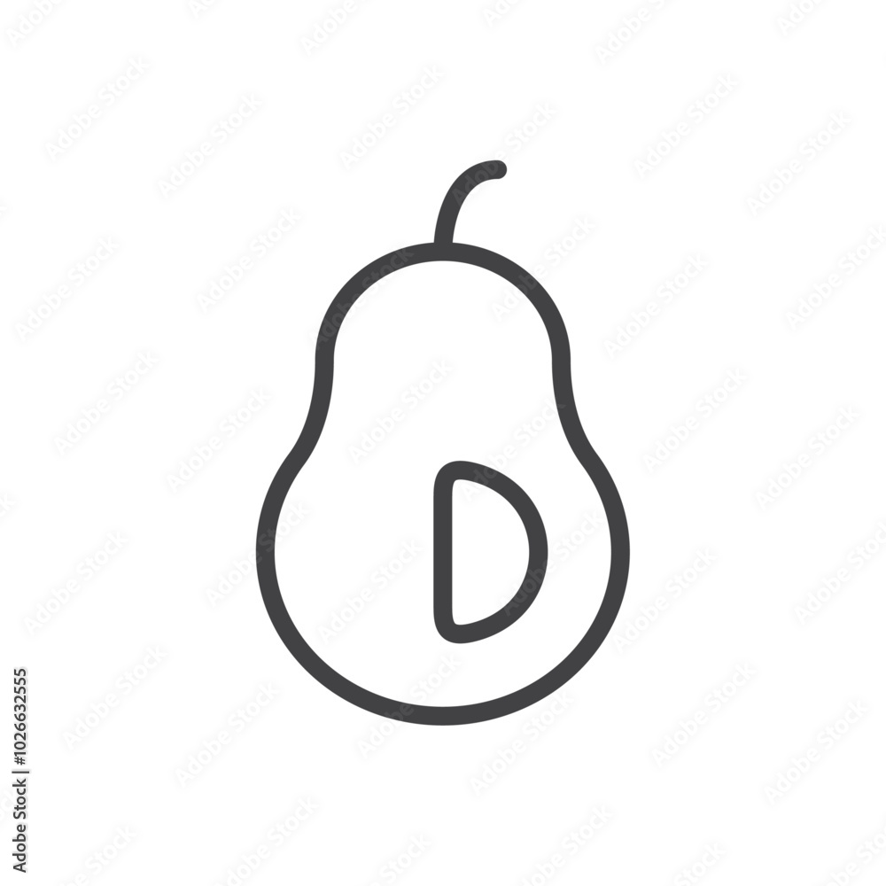 Avocado icon Thin outline art symbol Avocado icon Thin outline art symbol