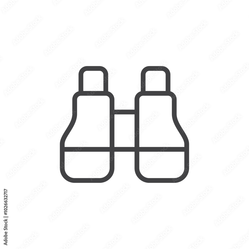 Binoculars icon Thin outline art symbol Binoculars icon Thin outline art symbol