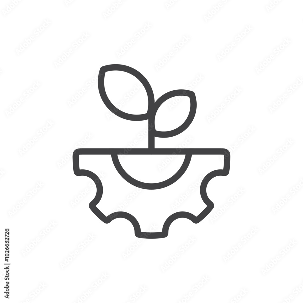 Bio energy icon Thin outline art symbol Bio energy icon Thin outline art symbol