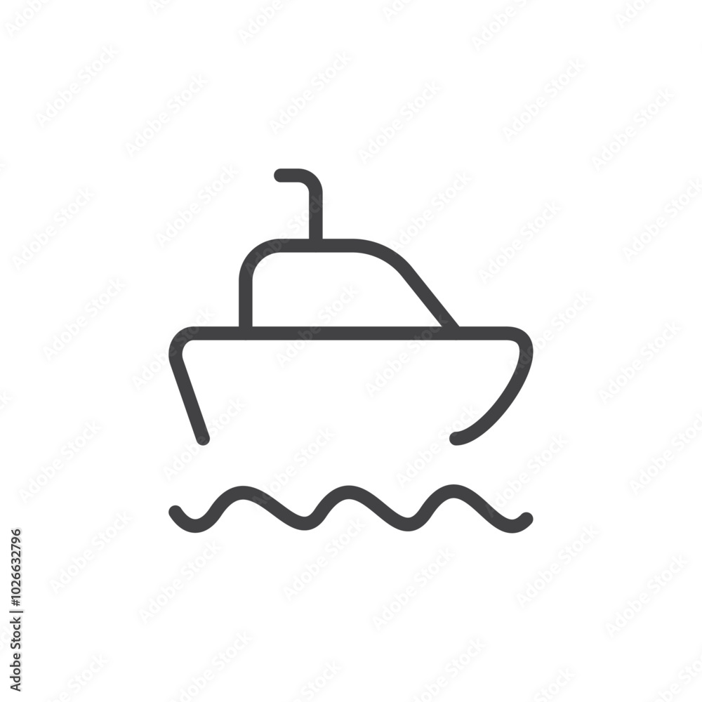 Boat icon Thin outline art symbol Boat icon Thin outline art symbol