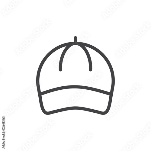 Cap icon Thin outline art symbol