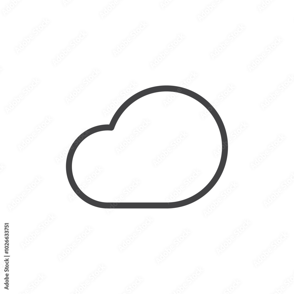 Cloud icon Thin outline art symbol Cloud icon Thin outline art symbol
