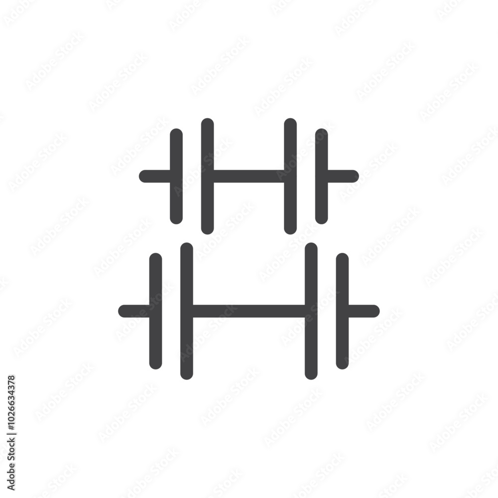 Dumbells icon Thin outline art symbol Dumbells icon Thin outline art symbol
