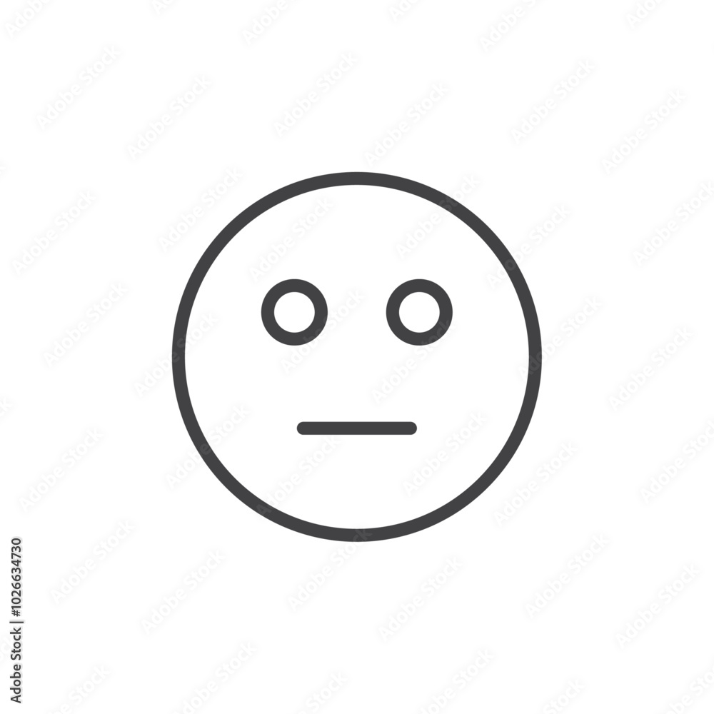 Flushed icon Thin outline art symbol Flushed icon Thin outline art symbol