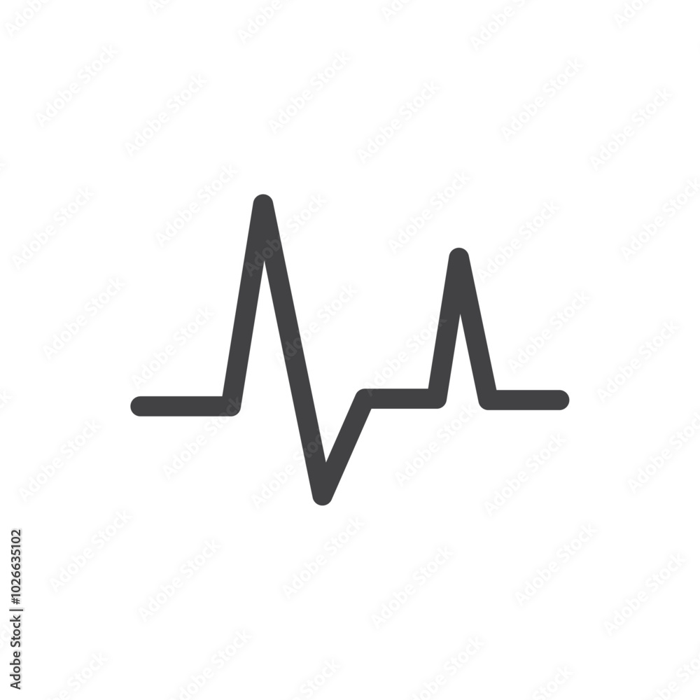 Heart beat icon Thin outline art symbol Heart beat icon Thin outline art symbol