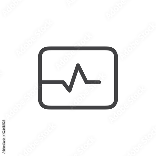 Heartbeat icon Thin outline art symbol