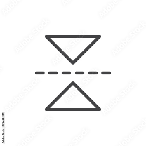 Horizontal reflection icon Thin outline art symbol