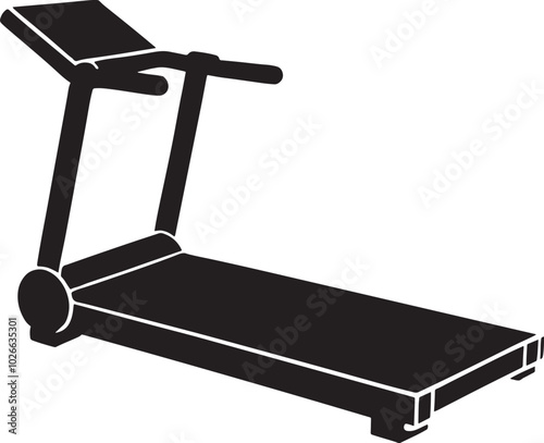 Treadmill running equipment silhouette vector art illustration