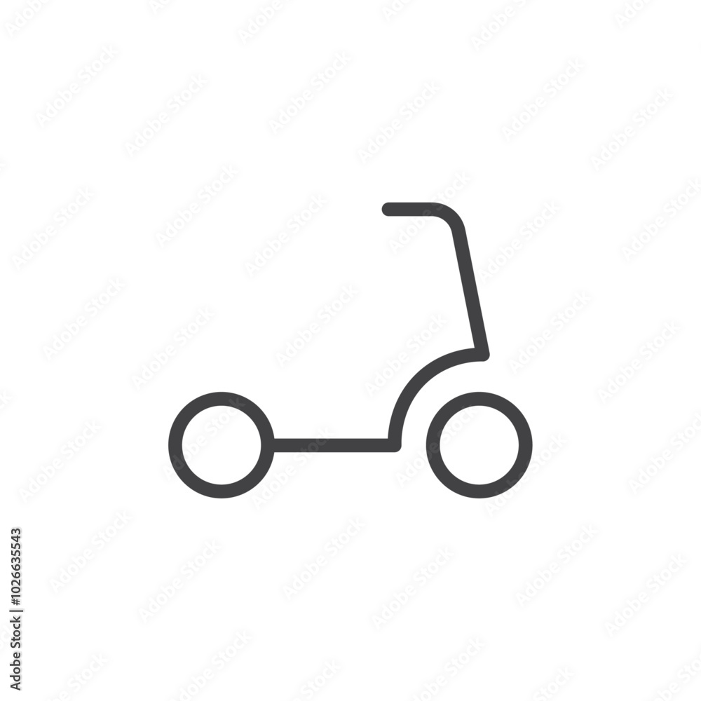 Kick scooter Thin outline art symbol
