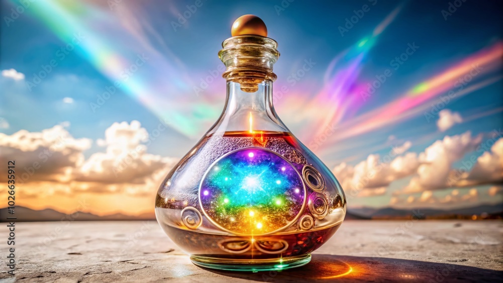 Enchanted Potion Bottle - Mystical Elixir and Alchemy Remedy for Magical Themes Enchanted Potion Bottle - Mystical Elixir and Alchemy Remedy for Magical Themes