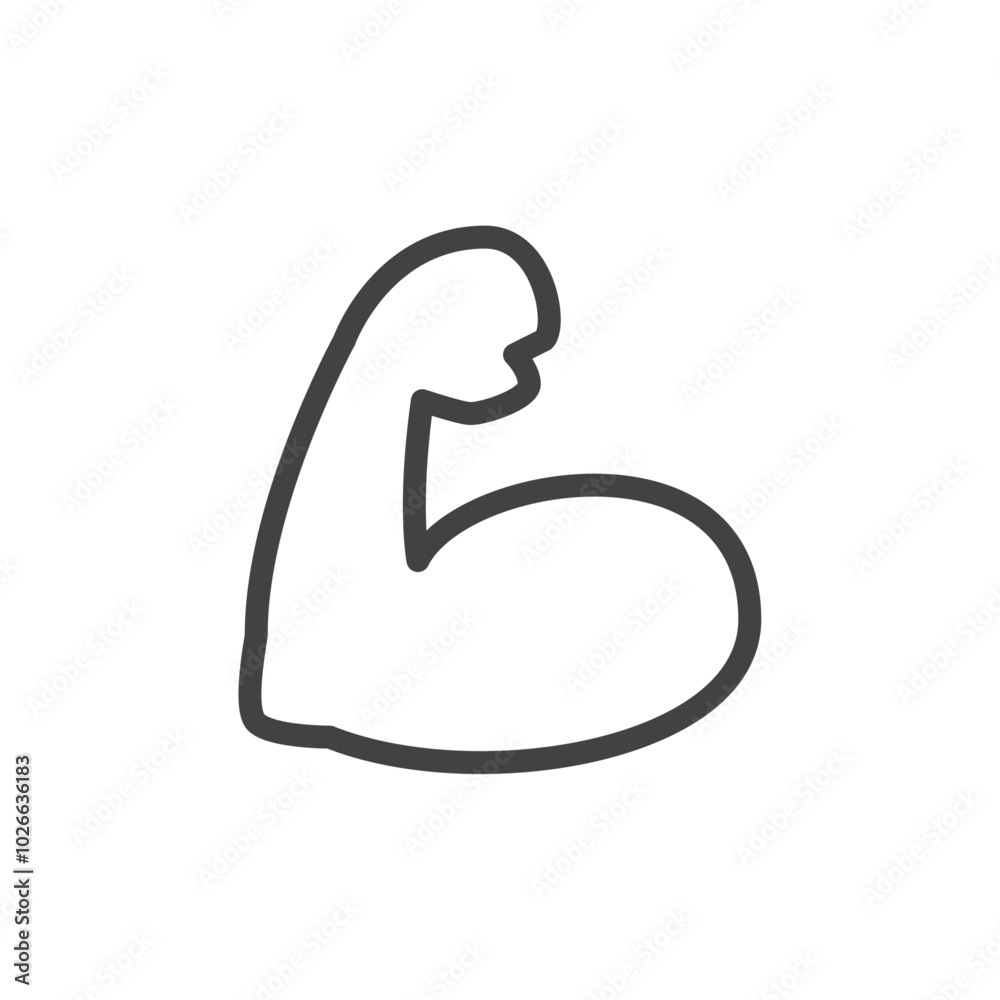 Muscle icon Thin outline art symbol