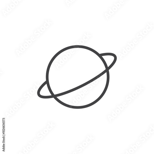 Planet icon Thin outline art symbol