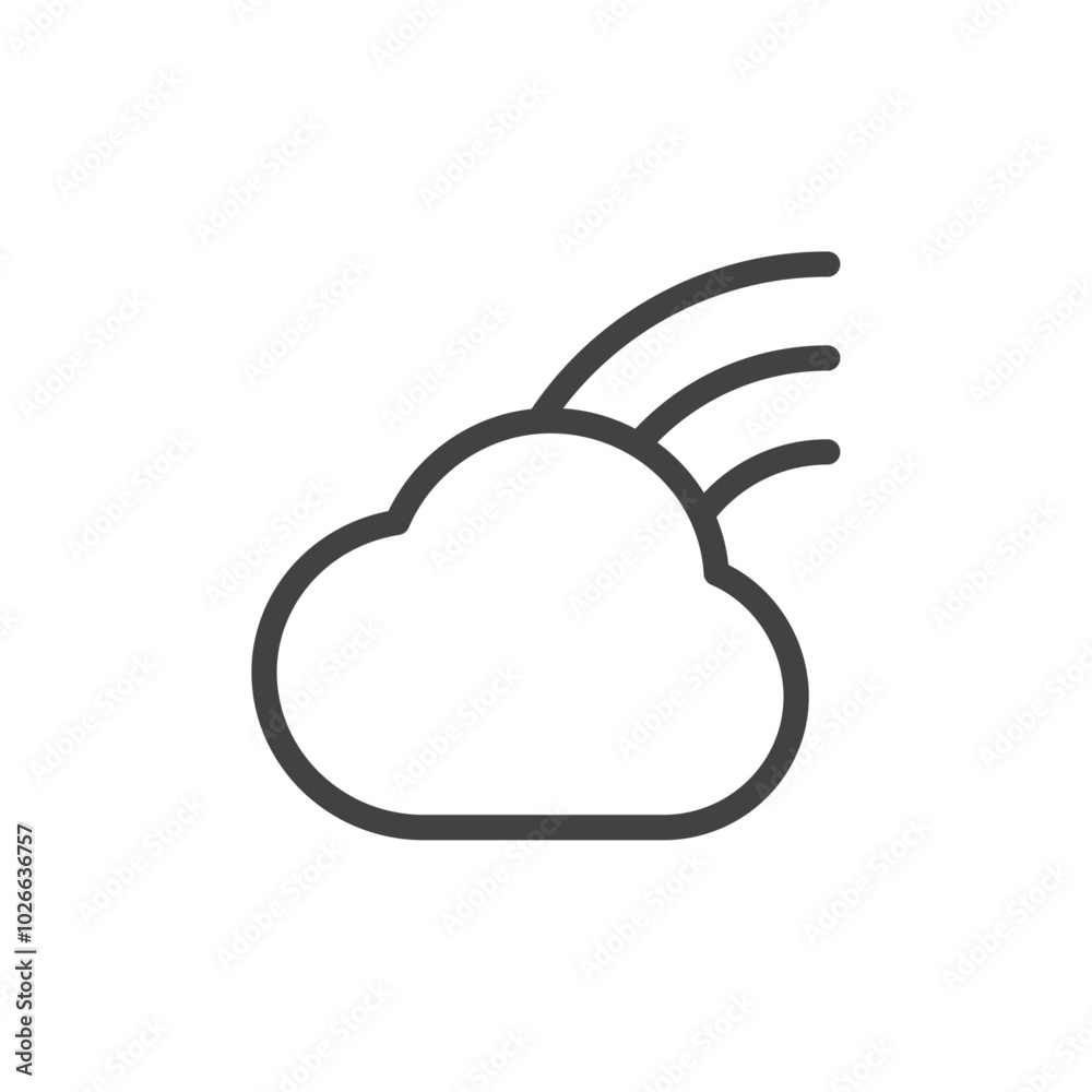 Rainbow cloud Thin outline art symbol Rainbow cloud Thin outline art symbol