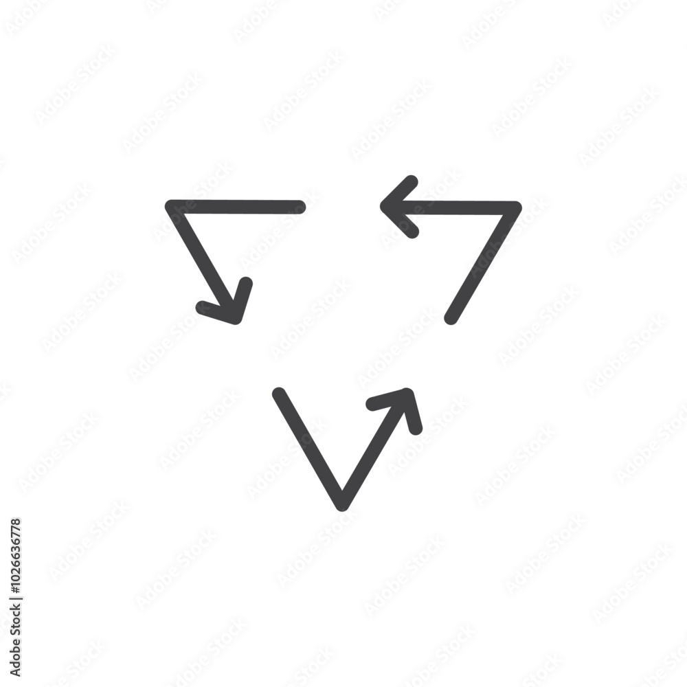 Recycle icon Thin outline art symbol Recycle icon Thin outline art symbol