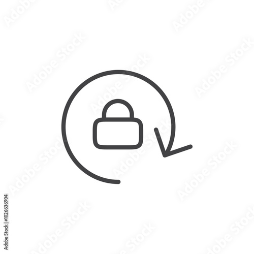 Rotation lock icon Thin outline art symbol