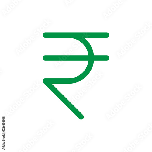 Rupee icon Thin outline art symbol