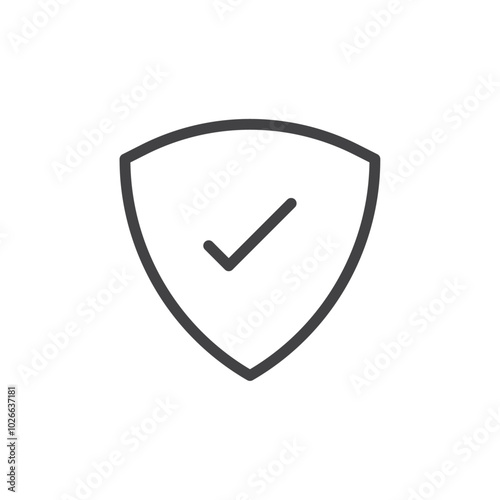 Free Download Shield check mark icon Thin outline art symbol - GFXLoad