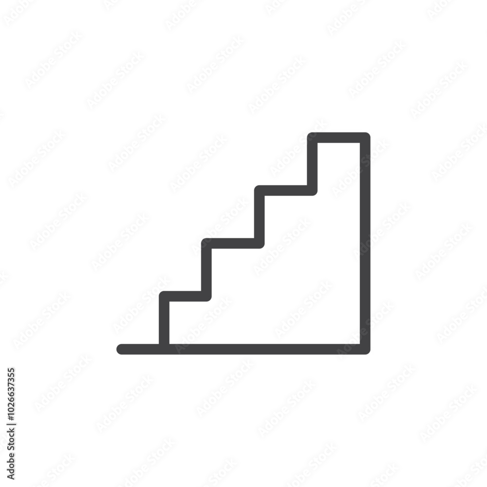 Stairs icon Thin outline art symbol Stairs icon Thin outline art symbol