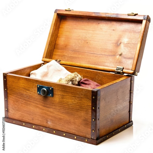 A standard lost and found box with various items, presented for retrieval. Generative AI photo