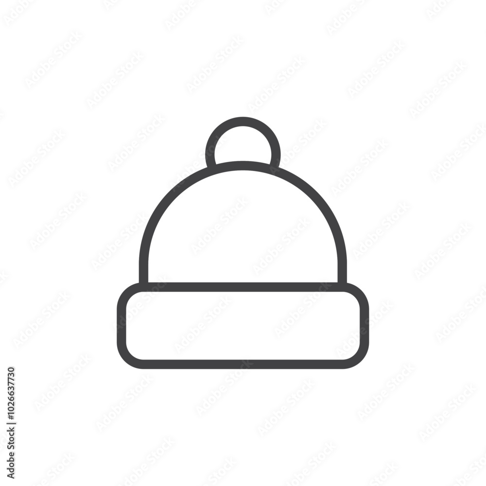 Winter hat icon Thin outline art symbol Winter hat icon Thin outline art symbol