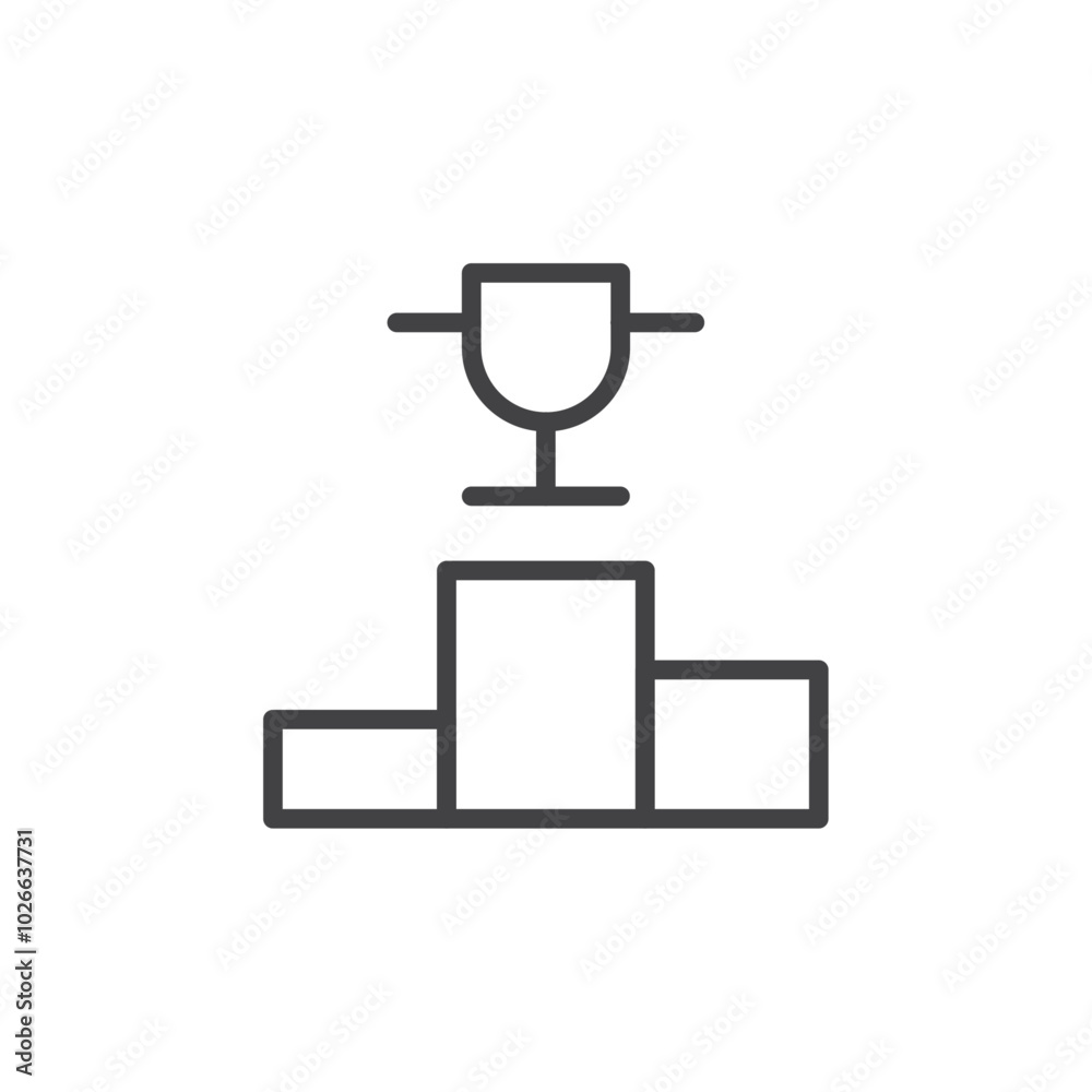 Winner trophy icon Thin outline art symbol