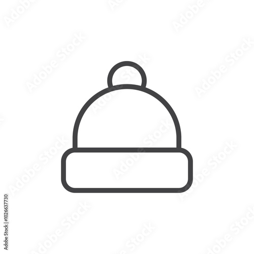 Winter hat icon Thin outline art symbol