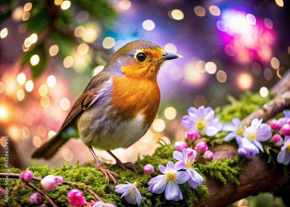 Enchanting Robin in a Dreamy Forest Setting for Nature Enthusiasts Enchanting Robin in a Dreamy Forest Setting for Nature Enthusiasts