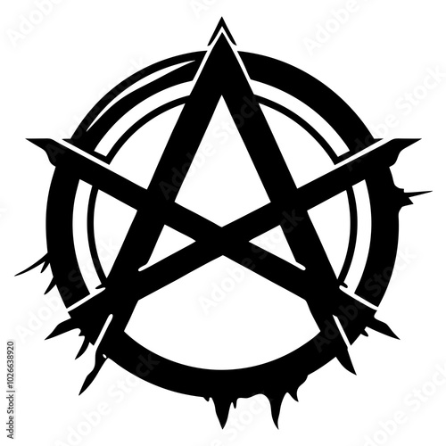 Anarchy Symbol Silhouette vector illustration