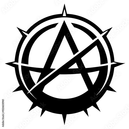 Anarchy Symbol Silhouette vector illustration