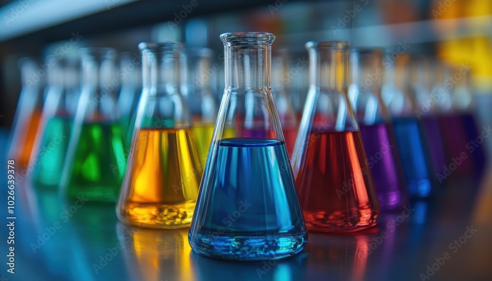 Exploring chemical spectra through vibrant solutions in laboratory glassware Exploring chemical spectra through vibrant solutions in laboratory glassware