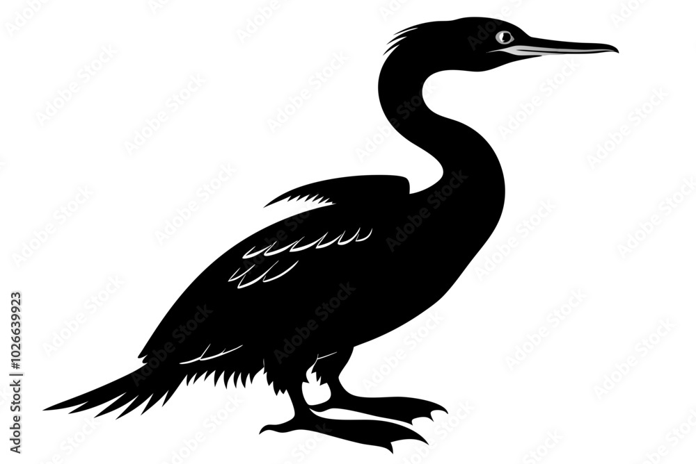 cormorant silhouette vector illustration cormorant silhouette vector illustration