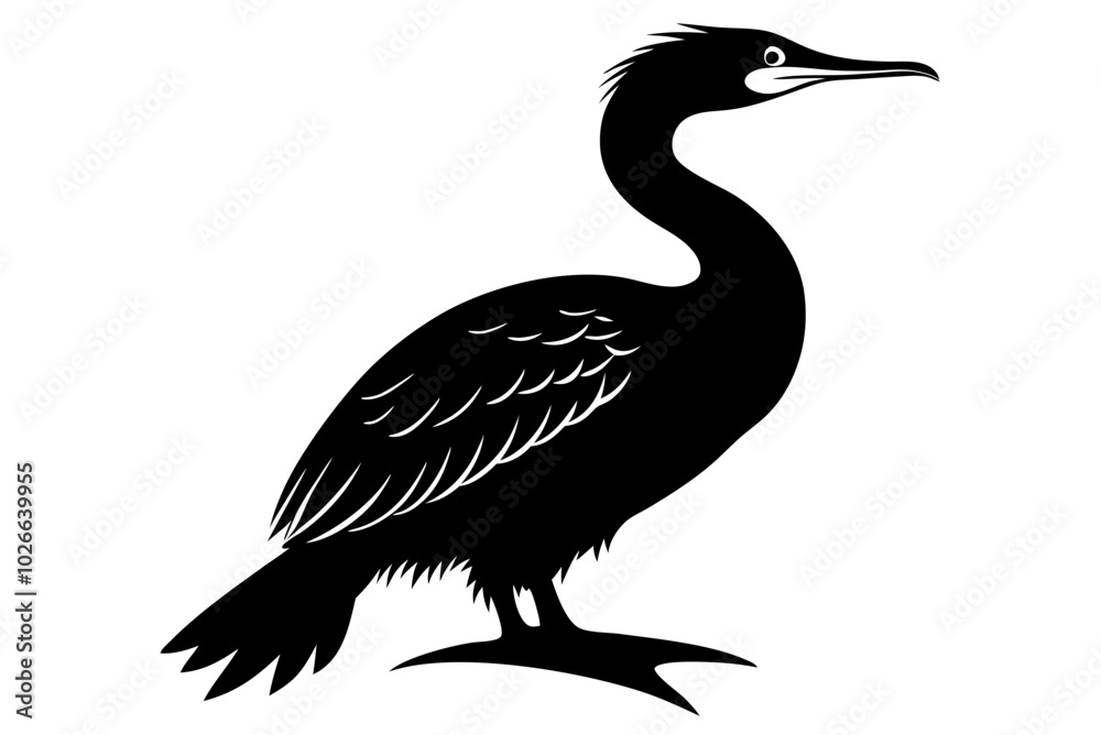 cormorant silhouette vector illustration cormorant silhouette vector illustration