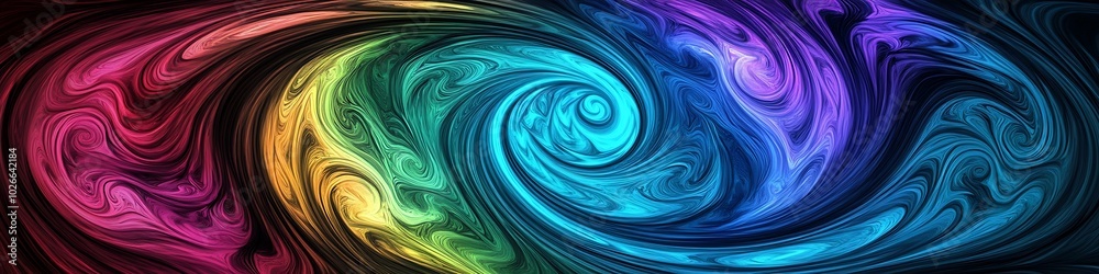 A vibrant, abstract swirl pattern with a smooth area for text