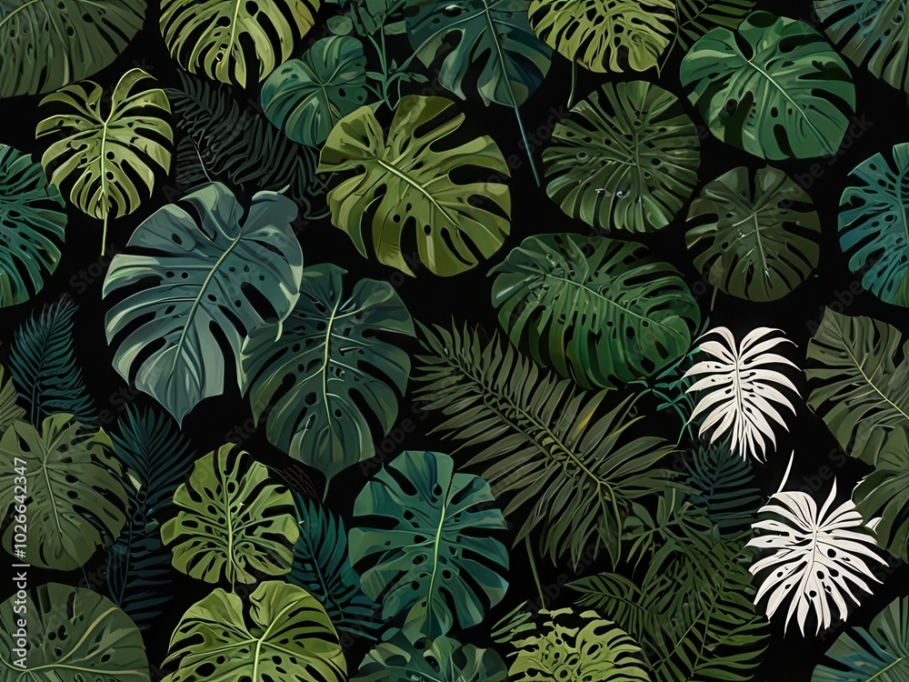 A close-up image of a dense collection of large, vibrant green leaves, arranged in a natural, organic pattern. The leaves are of various shapes and sizes A close-up image of a dense collection of large, vibrant green leaves, arranged in a natural, organic pattern. The leaves are of various shapes and sizes