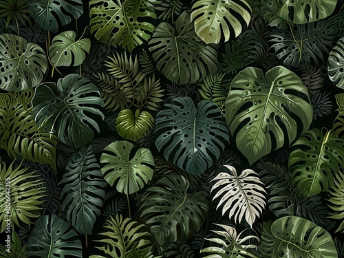 A close-up image of a dense collection of large, vibrant green leaves, arranged in a natural, organic pattern. The leaves are of various shapes and sizes