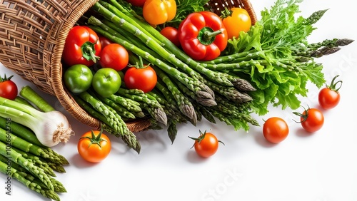 A basket overflowing with fresh vegetables, highlighting healthy eating and nutrition.