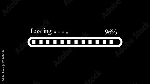 Loading icon animation with black color background . Loading bar and percentage Futuristic progress loading bar 0-100 percent. photo